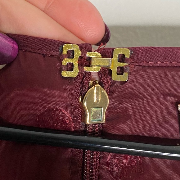 Tory Burch Burgundy Fit and Flare Tweed Dress - Picture 11 of 12